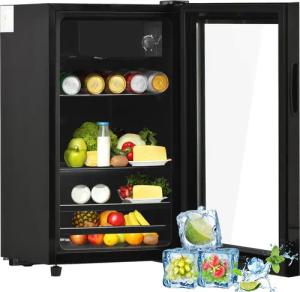 Merax Kühlschrank 76L mit Gefrierfach, Glastür,