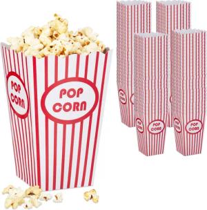 relaxdays Snackschale Popcorntüten 100er Set, Pappe