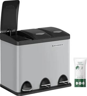 SONGMICS Mülleimer Mülleimer, Mülltrennsystem, aus Metall,