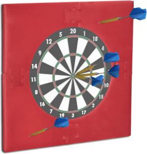 relaxdays Dart-Wandschutz Dartscheibe Schutzring "R6", Bordeaux