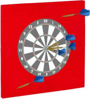 relaxdays Dart-Wandschutz Dartscheibe Schutzring "R6", Rot