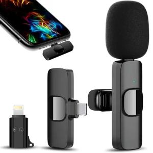 zggzerg Mikrofon iPhone/Android Lavalier Mikrofon Wireless,