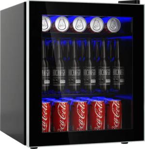 COSTWAY Getränkekühlschrank FP10373DE-BK/JC-46-F, mit Glastür, 64L
