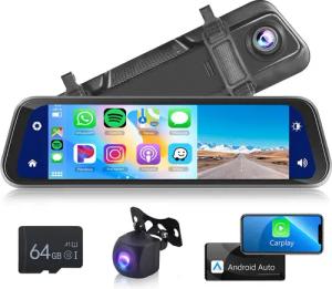 Hikity 9.66'' HD-Bildschirm CarPlay Car In-Mirror