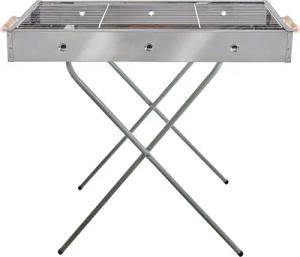 EuroStock Holzkohlegrill freistehender Edelstahl Barbecue Grill