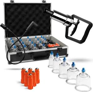 pulox Vakuum-Massager Schröpfgläser Koffer Set mit