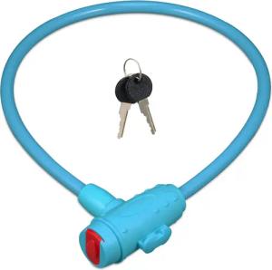 relaxdays Kabelschloss Fahrradschloss für Kinder, Blau