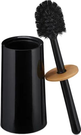 relaxdays WC-Reinigungsbürste Toilettenbürste mit Behälter, Schwarz