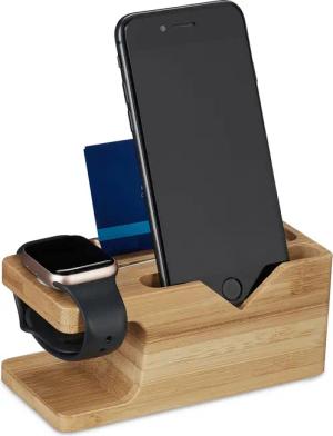 relaxdays Handy-Halterung Ladestation Smartphone und Smartwatch