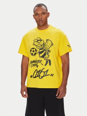 Puma T-Shirt CWC Hoops x Man City 631696 Gelb Regular Fit