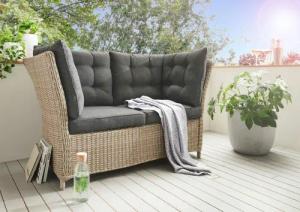 Destiny Gartenlounge-Bank PALMA, Aluminium, Polyrattan, 2´er