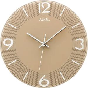 AMS Wanduhr W9572 (Quarzuhr,Glas,Wohnzimmer,Esszimmer,Küche,Arbeitszimmer,Büro, Flur)