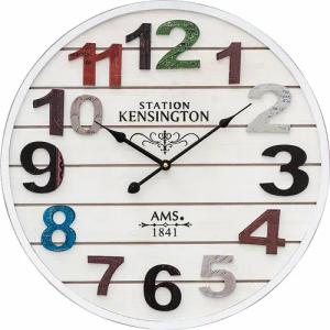 AMS Wanduhr W9538 (Quarzuhr,Holz,Wohnzimmer,Esszimmer,Küche,Arbeitszimmer,Büro,Flur)