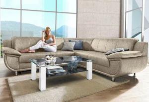 TRENDMANUFAKTUR Ecksofa Rondo wahlweise mit Schlaffunktion,