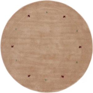 carpetfine Wollteppich Gabbeh Uni, rund, Höhe: