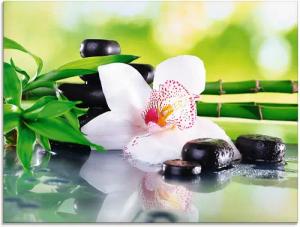 Artland Glasbild Spa Steine Bambus Zweige