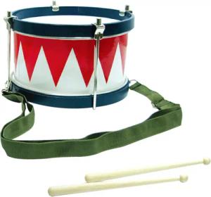 Clifton Spielzeug-Musikinstrument Kindertrommel blau/weiß/rot, mit Kinderlieder