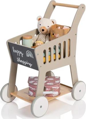MUSTERKIND® Spiel-Einkaufswagen Rubus, warmgrau/natur