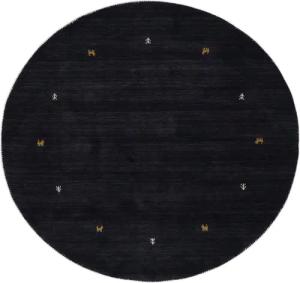 carpetfine Wollteppich Gabbeh Uni, rund, Höhe: