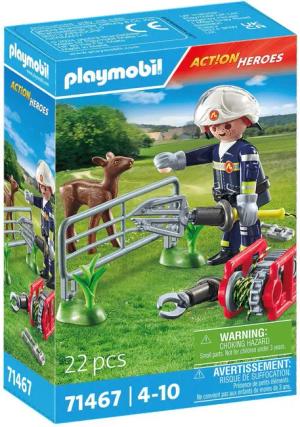 Playmobil® Feuerwehr-Tierrettung (71467), Action Heroes Konstruktions-Spielset,
