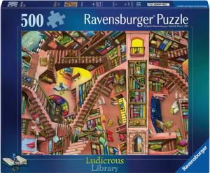 Ravensburger Puzzle Ludicrous Libray, 500 Puzzleteile,
