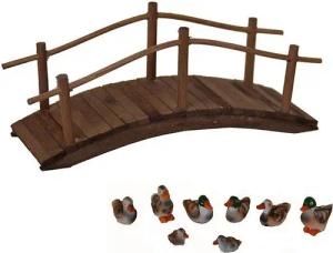 Alfred Kolbe Krippen-Zubehör Holzbrücke und Entenset,