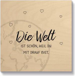 Artland Holzbild Die Welt, Sprüche &
