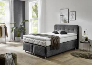 Westfalia Schlafkomfort Boxspringbett Sapporo, Inkl. Zierkissen,
