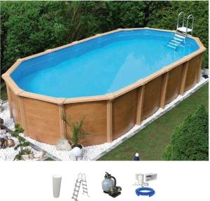 KWAD Ovalpool Wood Design inkl. Sicherheitsleiter