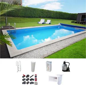 KWAD Rechteckpool mit Edelstahlleiter (Set), in