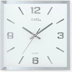 AMS Wanduhr W9324 (Quarzuhr,Glas,Wohnzimmer,Esszimmer,Küche,Arbeitszimmer,Büro, Flur)