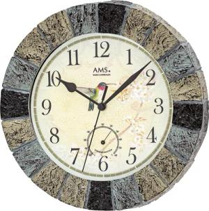 AMS Funkwanduhr Außenuhr, F5979 (Quarzuhr, Resin,Wohnzimmer,Esszimmer,Küche,Arbeitszimmer,Büro,