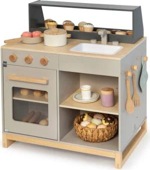 MUSTERKIND® Spielküche Prunus, warmgrau/natur Holz, FSC®-Holz