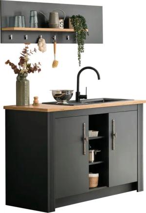 KOCHSTATION Pantryküche KS-Westminster, Breite 130 cm,