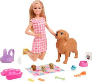 Barbie Anziehpuppe Puppe (blond) mit Hund
