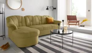 DOMO collection Ecksofa Papenburg, zeitlose Rückensteppung,