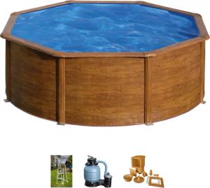 Gre Rundpool PACIFIC in Holzoptik inkl.