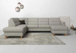 Home affaire Wohnlandschaft Palmera U-Form, Federkern,