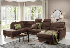 Home affaire Wohnlandschaft Palmera U-Form, Federkern,