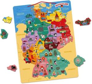 Janod Konturenpuzzle Magnetische Landkarte Deutschland, 79
