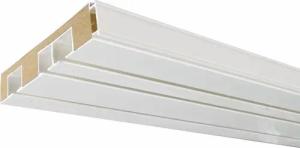 Liedeco Vorhangschiene, 3-läufig, Fixmaß, verschraubt, Holz,