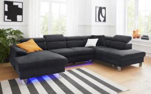 COTTA Wohnlandschaft Komaris U-Form mit Kopfteilverstellung,