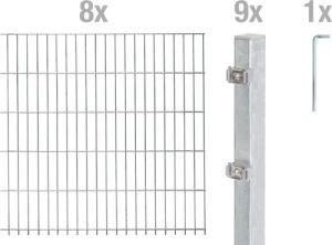Alberts Doppelstabmattenzaun Grundset, (Set), Höhe: 80-160