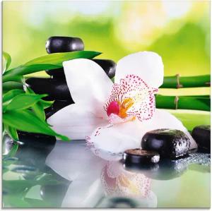 Artland Glasbild Spa Steine Bambus Zweige