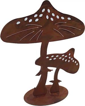 HTI-Line Dekofigur Gartendeko Fliegenpilz Rost, Shilouette