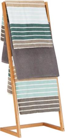 relaxdays Handtuchständer Handtuchhalter Bambus freistehend