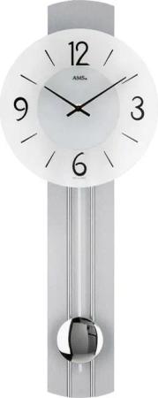 AMS Pendelwanduhr W7275 (Quarzuhr,Holzgehäuse,Esszimmer,Wohnzimmer,Made in Germany)