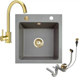 Faizee Möbel Granitspüle Granitspüle 48x50 +Armatur