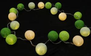 Guru-Shop LED-Lichterkette Stoff Ball Lichterkette 20`er