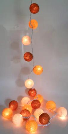 Guru-Shop LED-Lichterkette Stoff Ball Lichterkette, 20`er